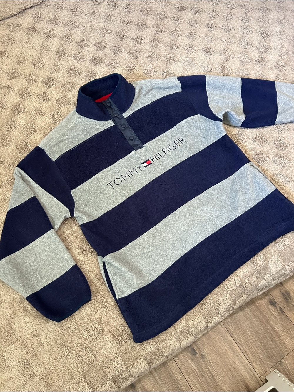 Vintage 90s Tommy Hilfiger Fleece Pullover Colorblock Men’s M